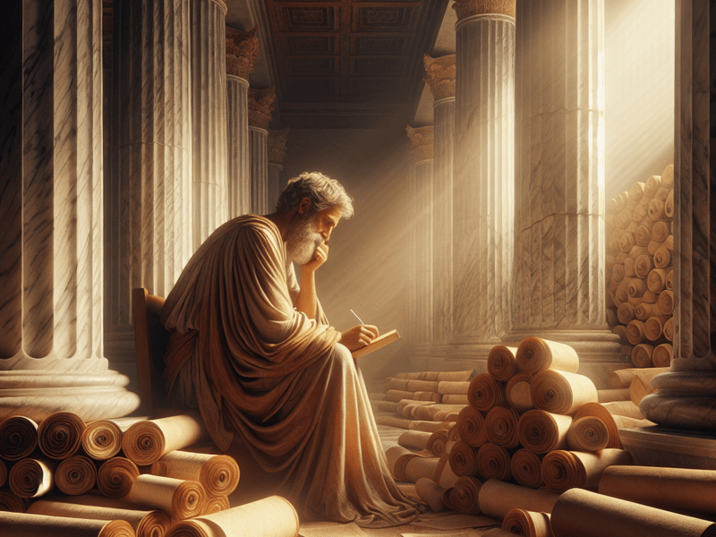 Filósofo grego em contemplação