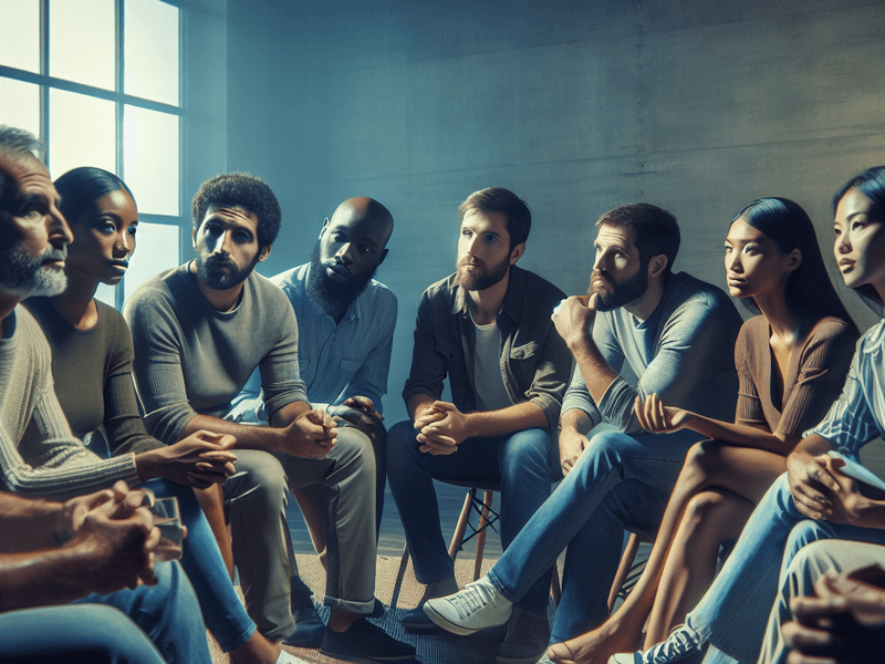 Grupo de pessoas discutindo filosofia