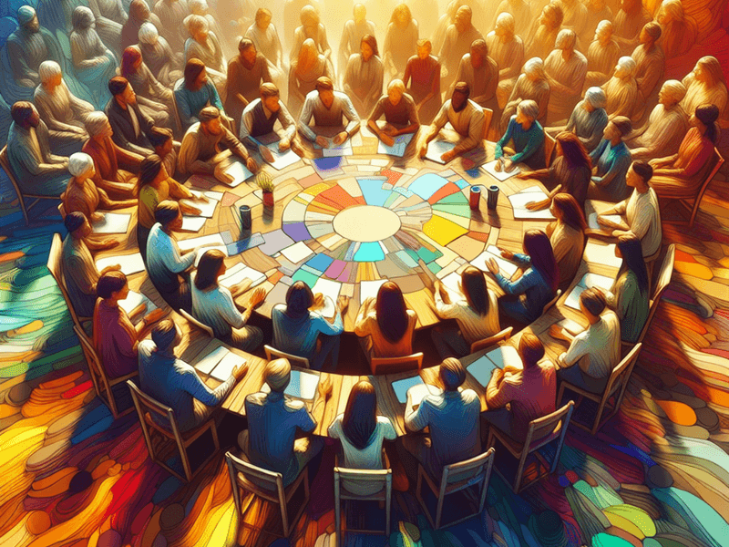 Pessoas compartilhando recursos