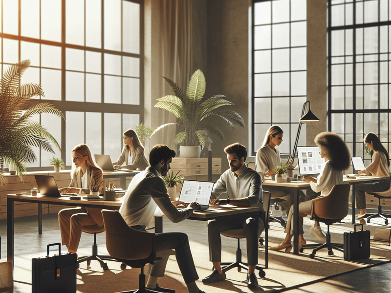 Profissionais trabalhando remotamente