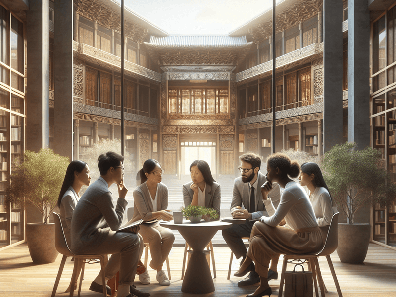 Grupo de pensadores debatendo