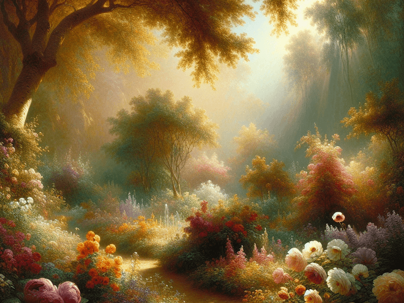 Jardim sereno representando a harmonia da eudaimonia