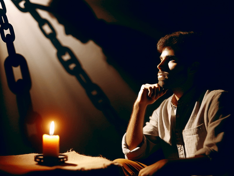 Pessoa refletindo sobre suas próprias limitações